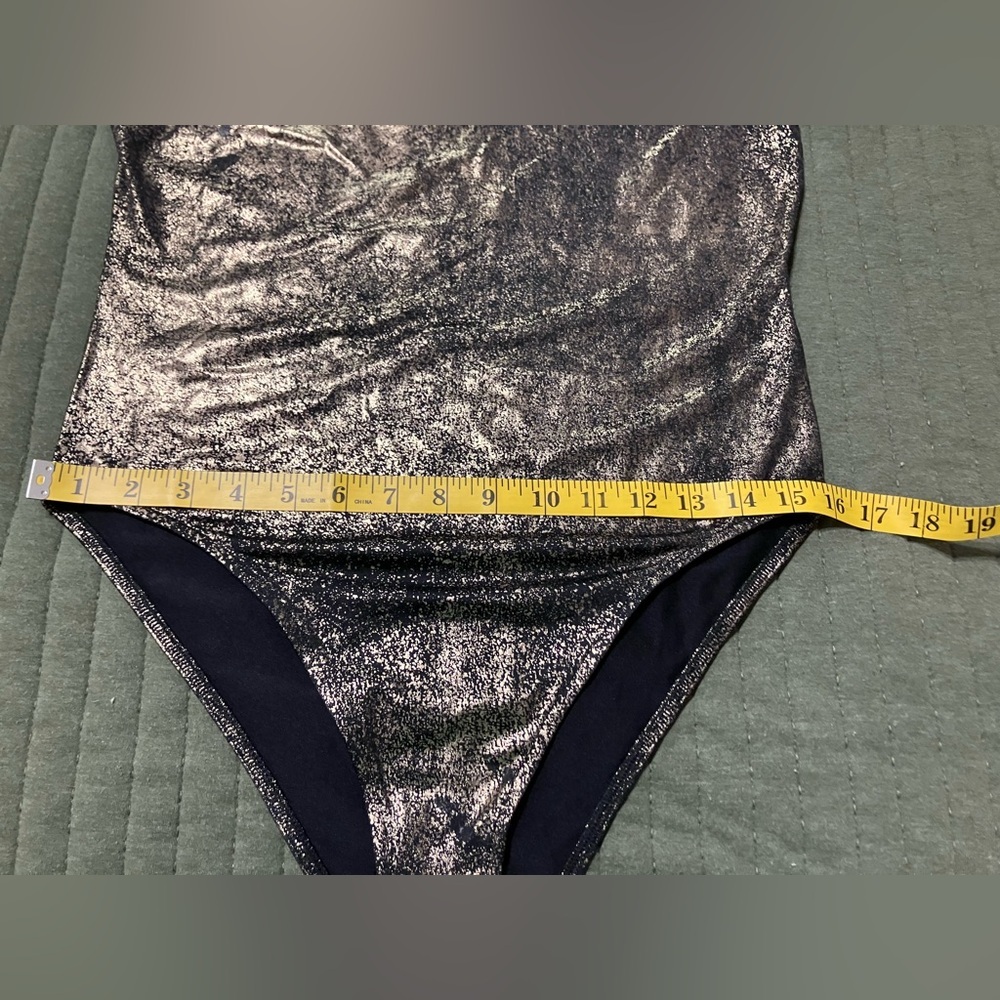 Zara Women's Metallic High Neck Bodysuit Short sleeve Gold - Picture 9 of 11